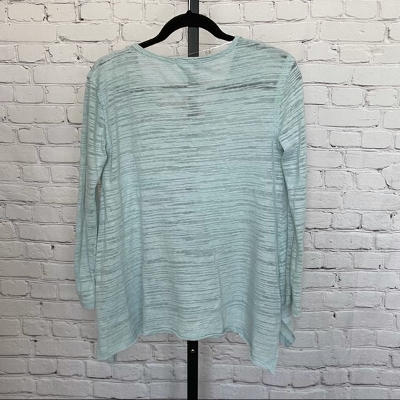 Caslon Mint Green Long Sleeve V Neck Top - Picture 2 of 4